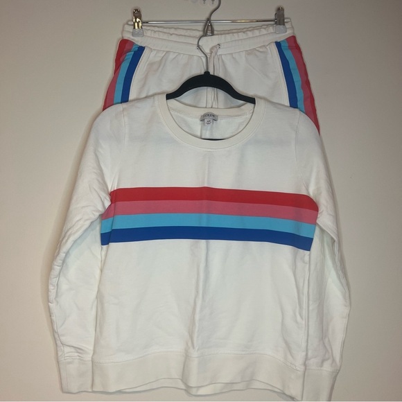 NWOT J. CREW FACTORY Retro Striped Beachy Crewneck Sweater and Shorts Set - Picture 7 of 15